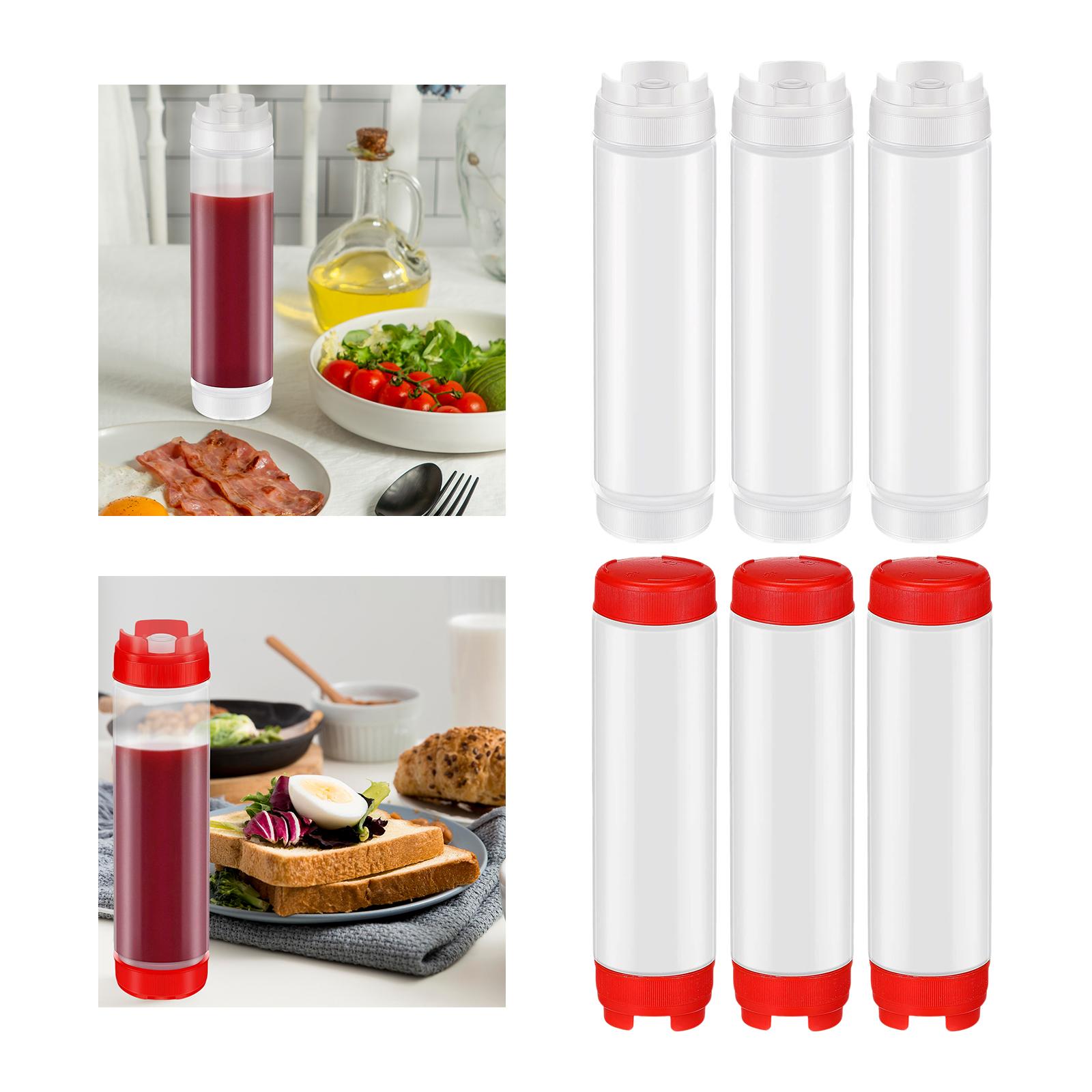 Salad Dressing Bottle - 3個入り調味料スクイーズボトル、空のシロップ・ドレッシングボトル、調味料ディスペンサー（ケチャップ、サラダドレッシング用）