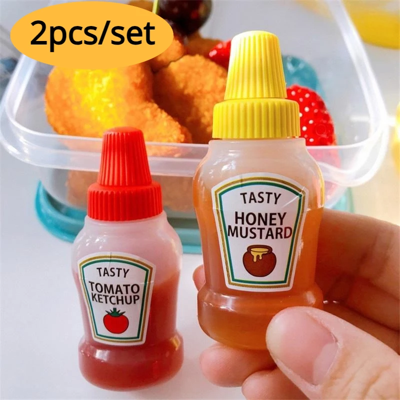 Salad Dressing Bottle - 2 ピース/セット 25 ミリリットルミニトマトケチャップボトルポータブル小型ソース容器サラダドレッシング容器弁当箱用パントリー容器