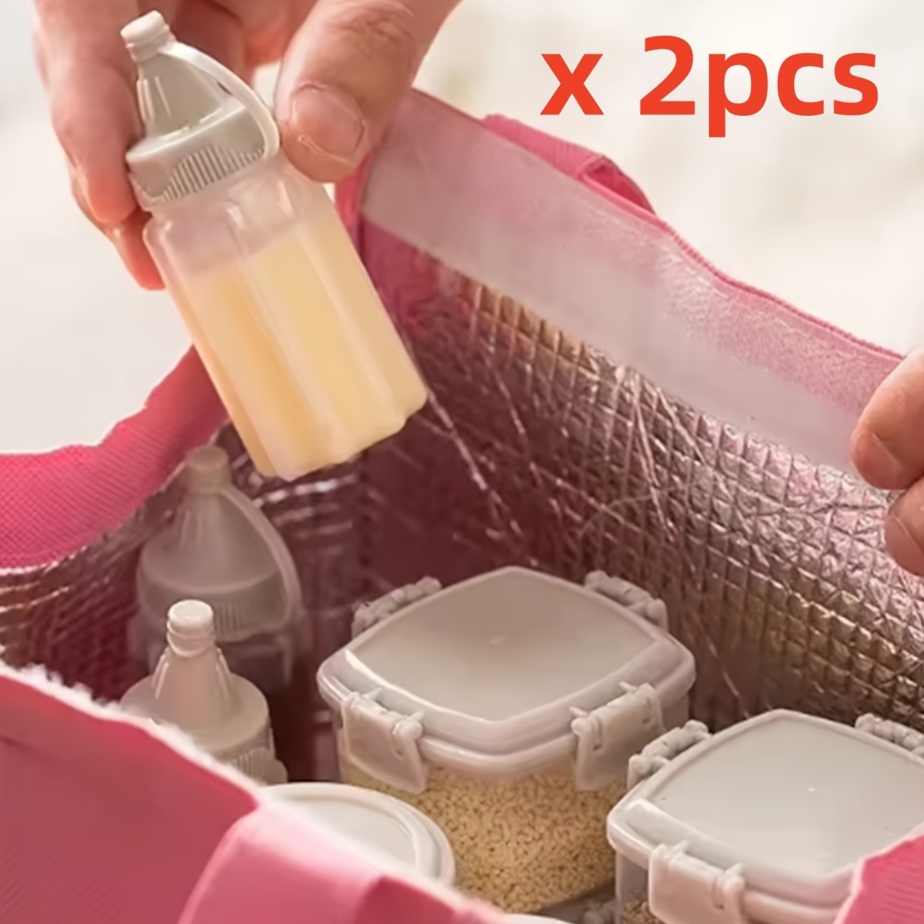 Salad Dressing Bottle - 2 個ミニソーススクイーズボトルプラスチック調味料ボックスジャムサラダドレッシング容器ポータブルピクニックバーベキュースパイスジャーキッチン
