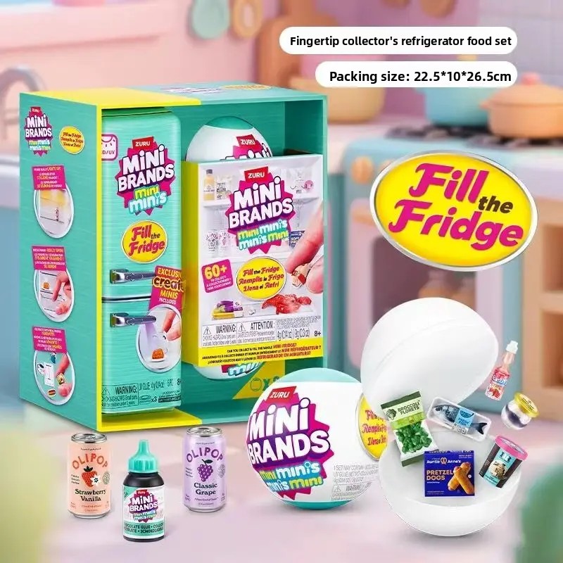 Food Storage Small - ミニブランド フィル・ザ・フリッジ ブラインドボックス ミニチュア食品コレクタブルおもちゃ ミニ冷蔵庫プレイセット 子供の誕生日プレゼント
