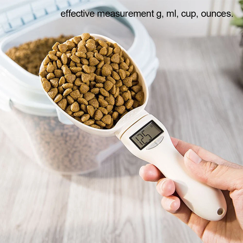 Food Storage With Scoop - ペットフード計量スクープ電子犬猫フード計量カップデジタルスプーンスケールLEDディスプレイ付きキッチンフードスケール