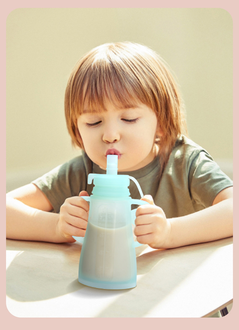 Food Storage Silicone Bags - 新しい再利用可能なシリコン製母乳保存バッグ、漏れ防止、吸引可能、ジュース用、BPAフリー、赤ちゃんの授乳用、食品保存ボトル