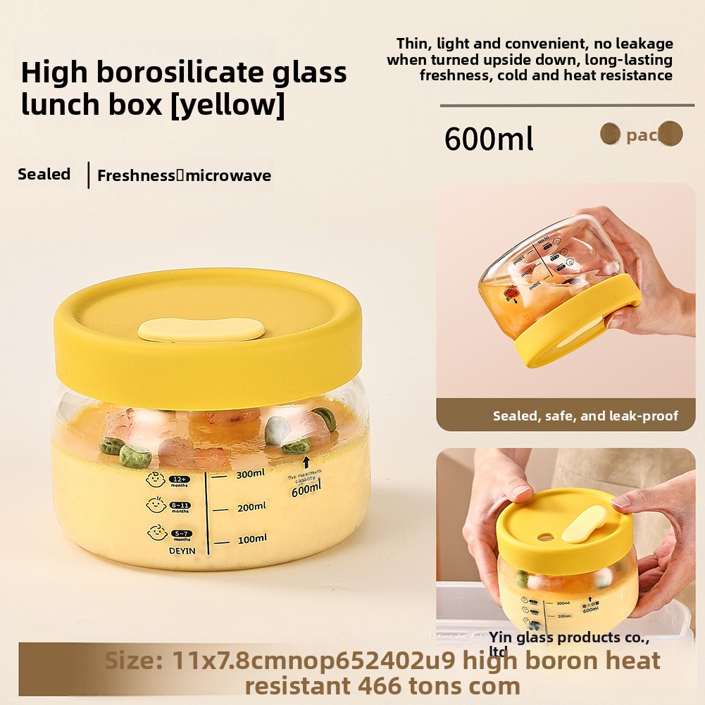 Food Storage Bowls - ガラス食品保存容器気密漏れ防止フードボウル弁当弁当箱電子レンジ食器洗い機対応ランチパッキングストレージ
