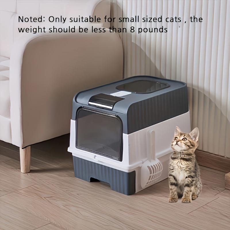 Food Storage With Scoop - 完全密閉型、取り外し可能な引き出し式猫用トイレ（猫砂スコップ付き）