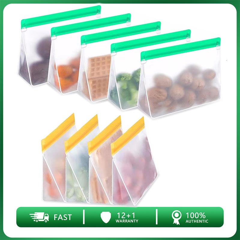 Food Storage Silicone Bags - 食品保存用の再利用可能なジップロックシリコンバッグ,アップグレード,漏れ防止,スタンドアップトップ,冷凍庫,サンドイッチ,ペバ