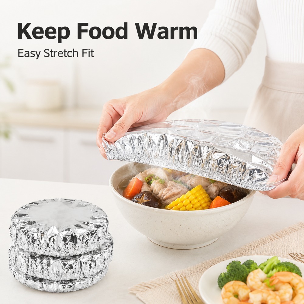 アルミホイルボウルカバー 10/30/50/100 個再利用 - Food Storage Keep Hot のレビューと価格