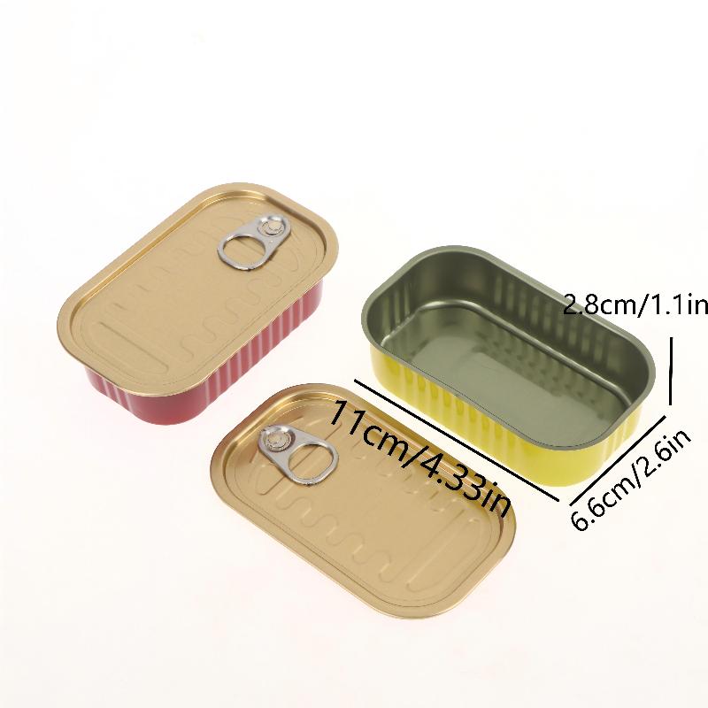 2 個の金属製長方形の空のミニブリキ箱密封された食品缶プルリ - Food Storage Small のレビューと価格