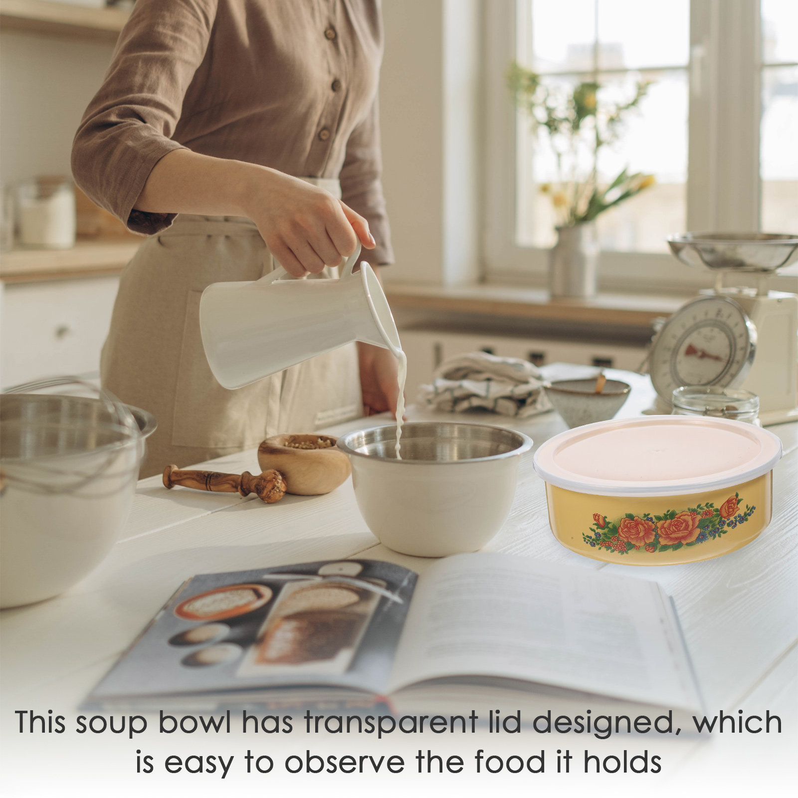 5個入り鮮度保持ボウル（蓋付き） 安全なエナメル製食品容器  - Food Storage For Restaurant のレビューと価格