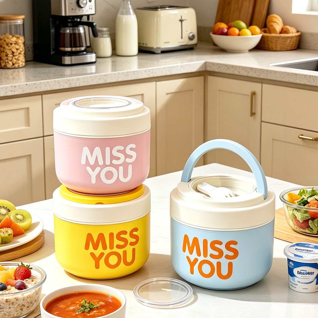 304ステンレス製断熱朝食カップ、大容量鮮度保持ボウル、オフ - Food Storage Box Large のレビューと価格