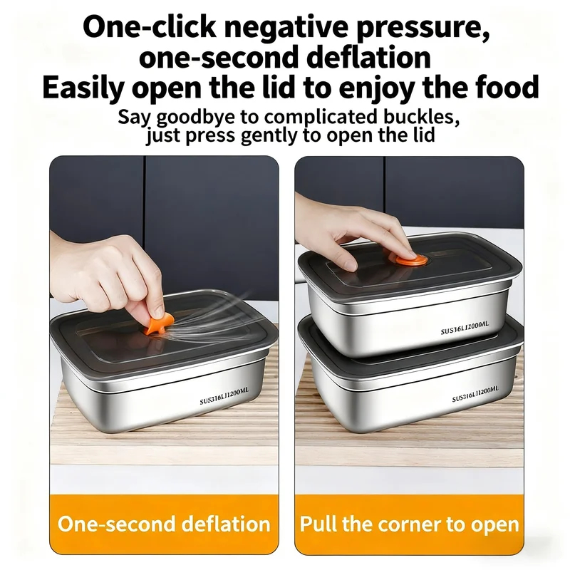 大容量ステンレス製漏れ防止密閉弁当箱、電子レンジ対応、キャン - Food Storage Box Large のレビューと価格