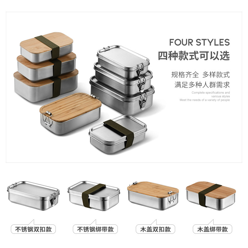 ステンレス鋼弁当箱和風バックルポータブルタッパーウェア食品保 - Food Storage Containers Tupperware のレビューと価格