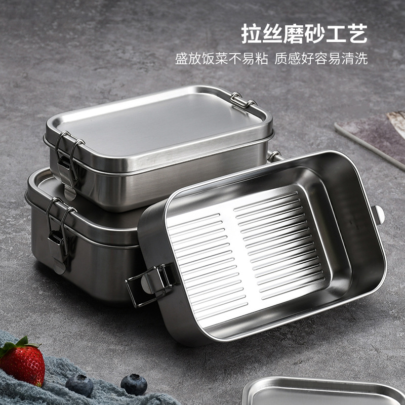 ステンレス鋼弁当箱和風バックルポータブルタッパーウェア食品保 - Food Storage Containers Tupperware のレビューと価格