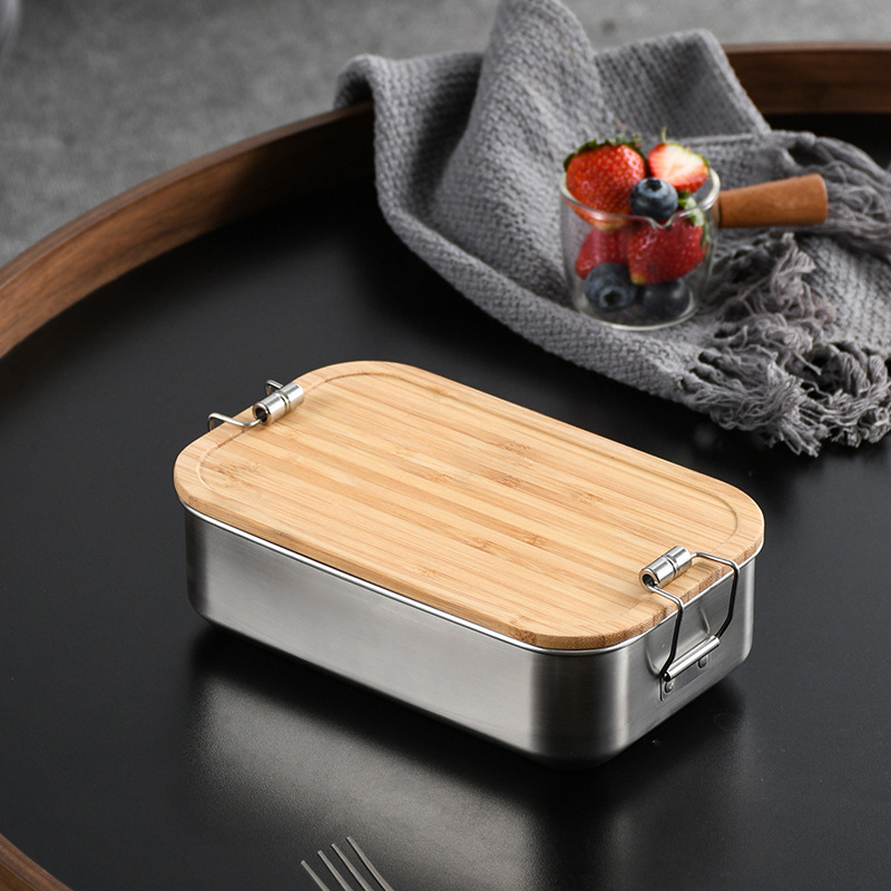 ステンレス鋼弁当箱和風バックルポータブルタッパーウェア食品保 - Food Storage Containers Tupperware のレビューと価格