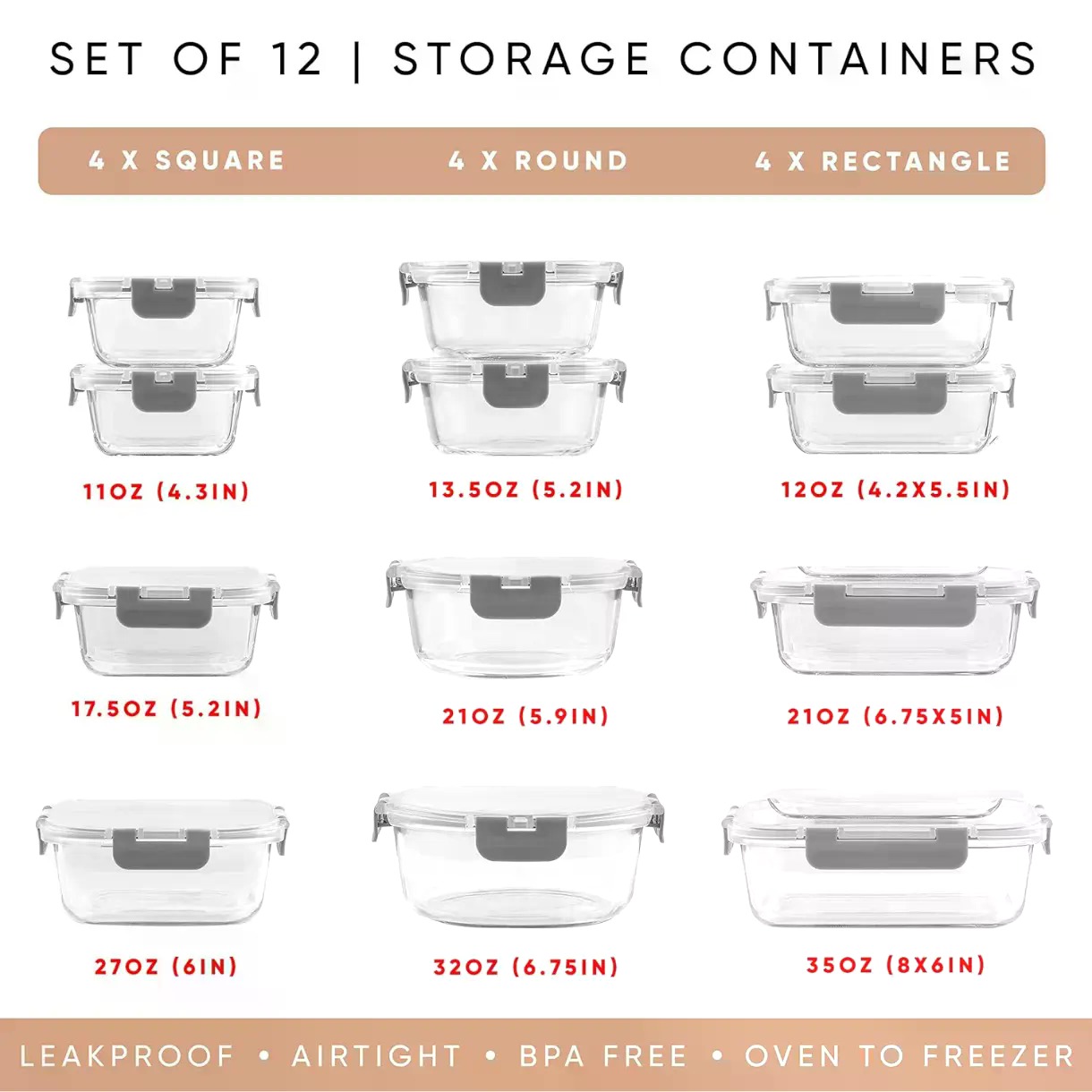 蓋付き24個入りホウケイ酸ガラス保存容器 |   パントリー - Food Storage Containers Tupperware のレビューと価格