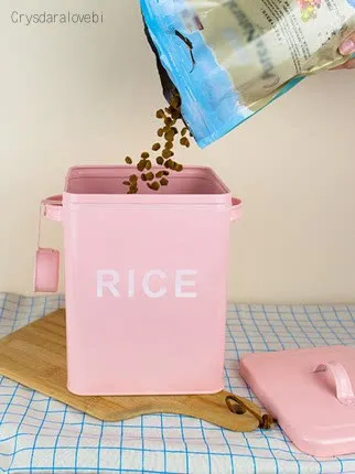 ピンクホワイトキッチンバスルームランドリーパウダー収納ボック - Food Storage With Scoop のレビューと価格