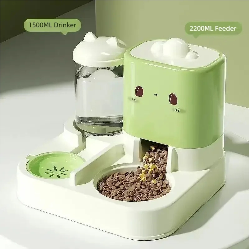 かわいい笑顔の猫自動給餌器と給水器ペット用品給餌オーガナイザ - Food Storage Small のレビューと価格