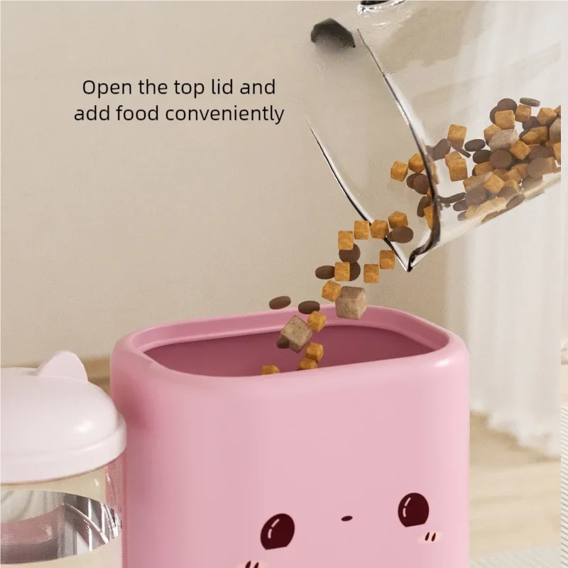 かわいい笑顔の猫自動給餌器と給水器ペット用品給餌オーガナイザ - Food Storage Small のレビューと価格