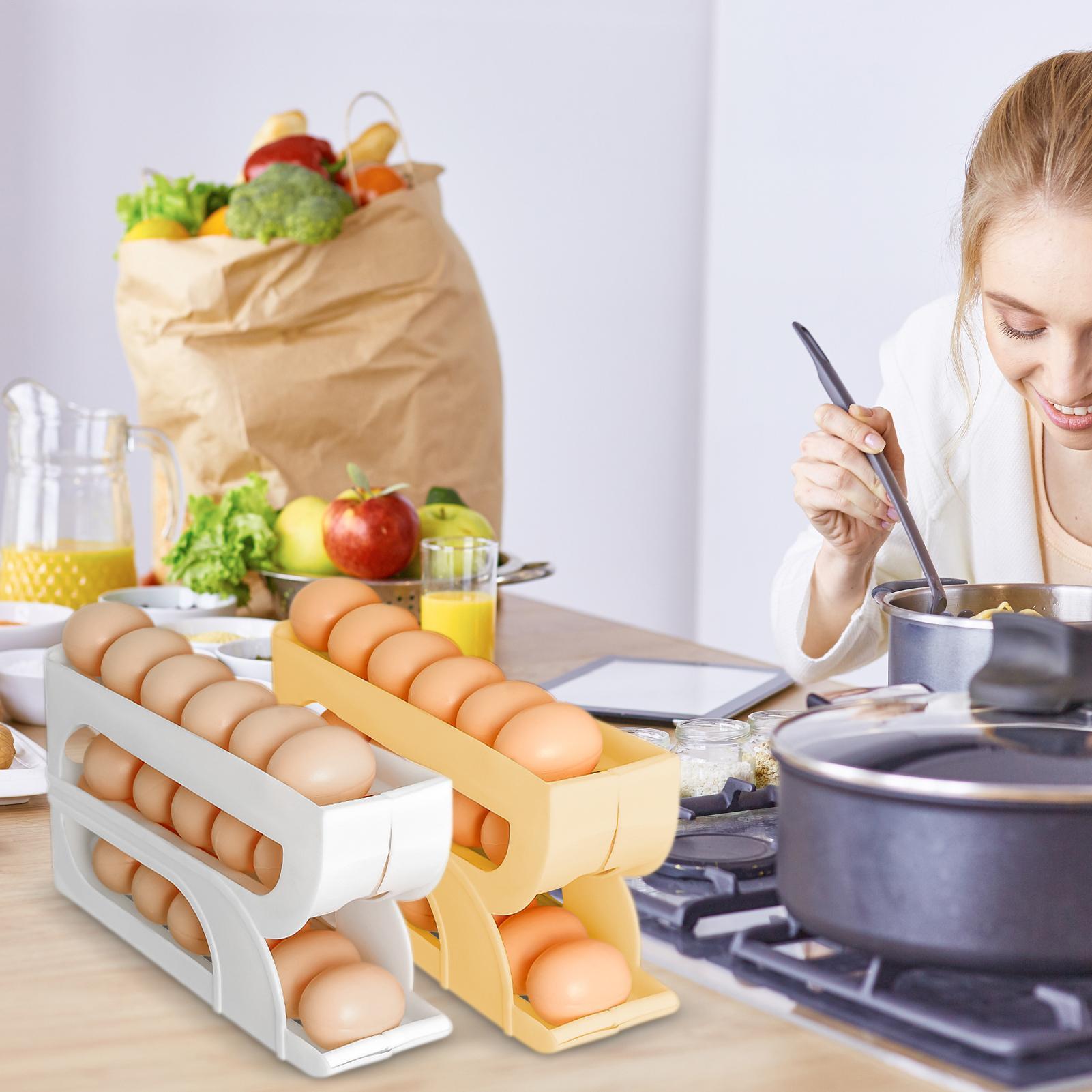 自動卵回転式ラック 新型家庭用キッチン専用 卵回転式ラック  - Food Storage Box Large のレビューと価格