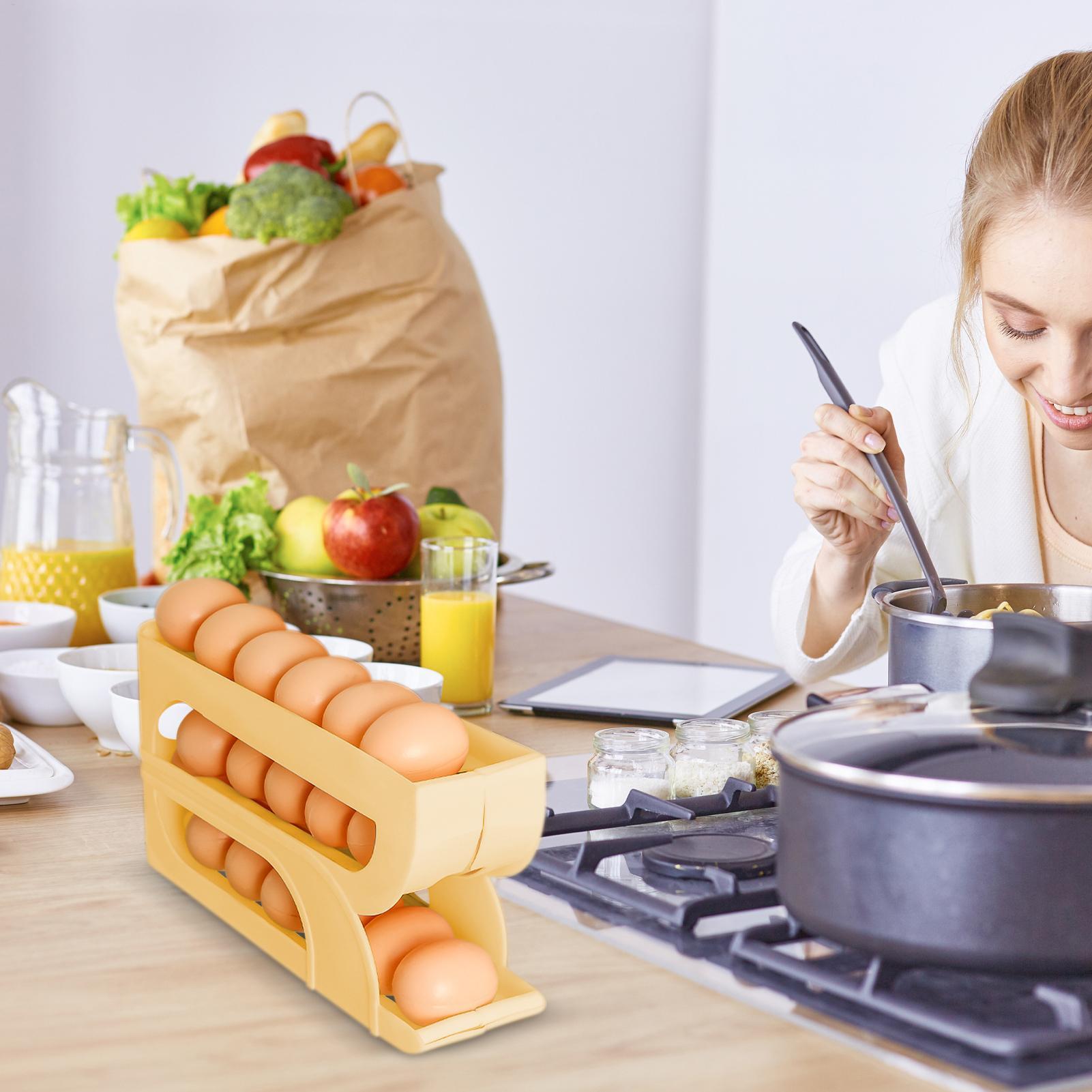 自動卵回転式ラック 新型家庭用キッチン専用 卵回転式ラック  - Food Storage Box Large のレビューと価格