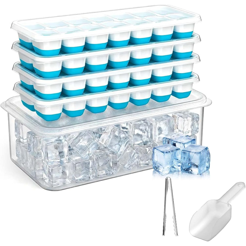 アイスキューブトレイ 収納ビン＆スクープ付き 4パック 48 - Food Storage With Scoop のレビューと価格