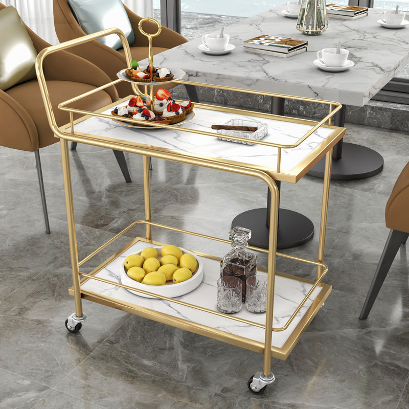 PYHモバイルトロリー、軽量高級収納カート、金色の多層錬鉄製 - Food Storage For Restaurant のレビューと価格