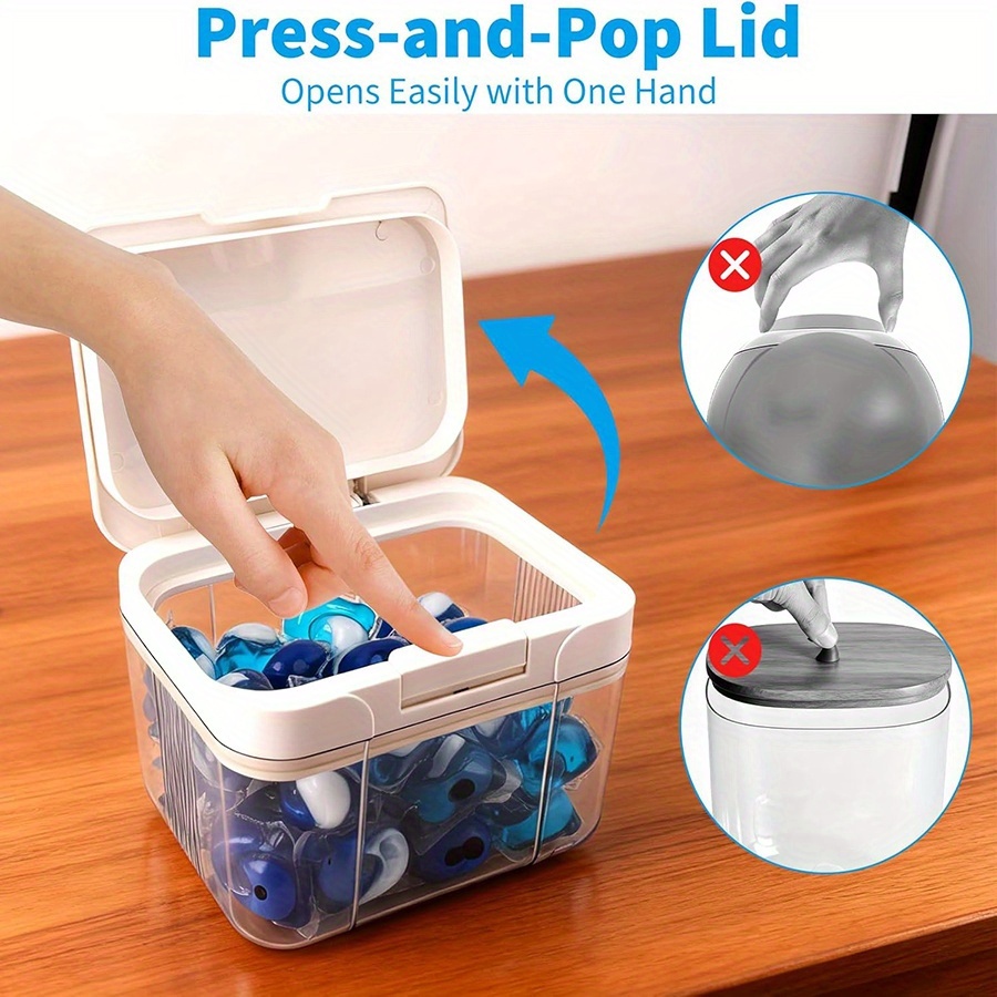 タイド対応ランドリーポッドホルダー - ポッド収納容器、ポッ - Food Storage With Scoop のレビューと価格