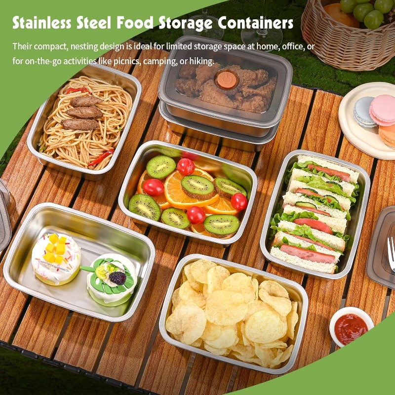 ステンレス製大容量弁当箱 密閉型漏れ防止ランチボックス キャ - Food Storage Box Large のレビューと価格