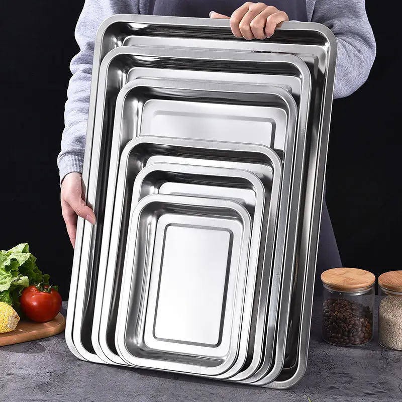 ステンレス鋼バーベキュー茶収納サービングトレイ長方形蒸し米ソ - Food Storage For Restaurant のレビューと価格