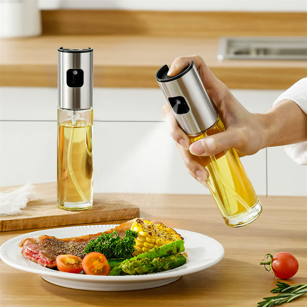 ガラス製オイルスプレーボトル、オリーブオイルスプレーミスター - Salad Dressing Bottle のレビューと価格