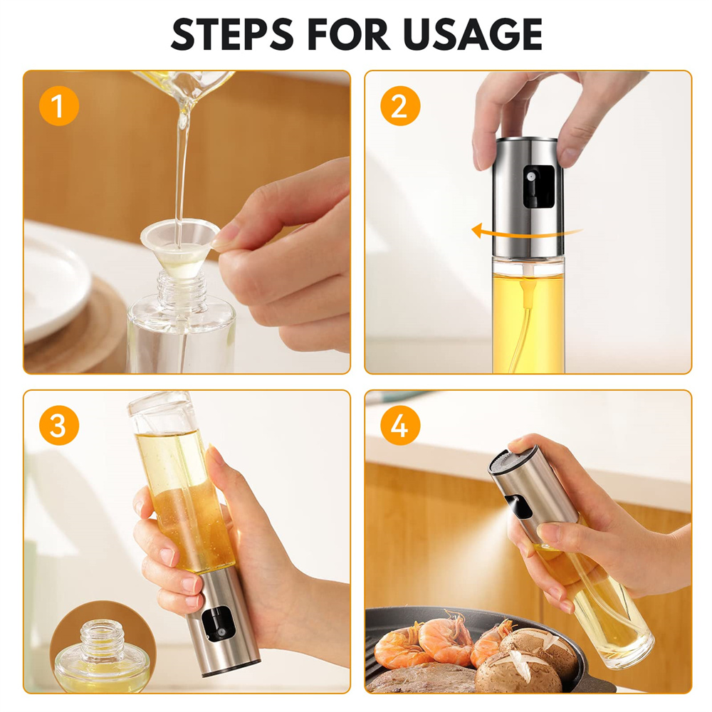 ガラス製オイルスプレーボトル、オリーブオイルスプレーミスター - Salad Dressing Bottle のレビューと価格