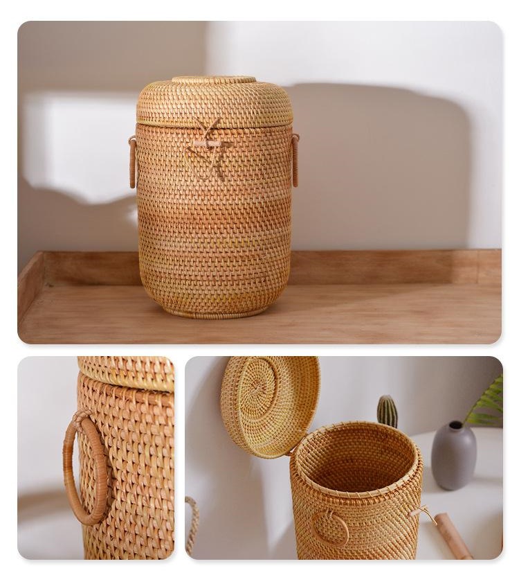 ふた付きの編まれた籐のお茶の収納ボックス,ティーバッグ,コー - Food Storage Drawer Organizer のレビューと価格