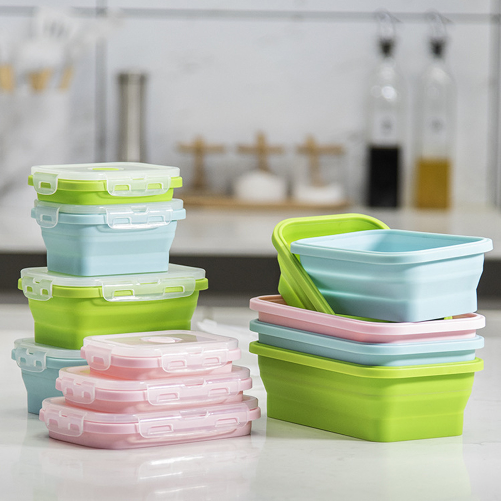 シリコン製ランチボックス 食品グレード 折りたたみ式容器 電 - Food Storage Bowls のレビューと価格