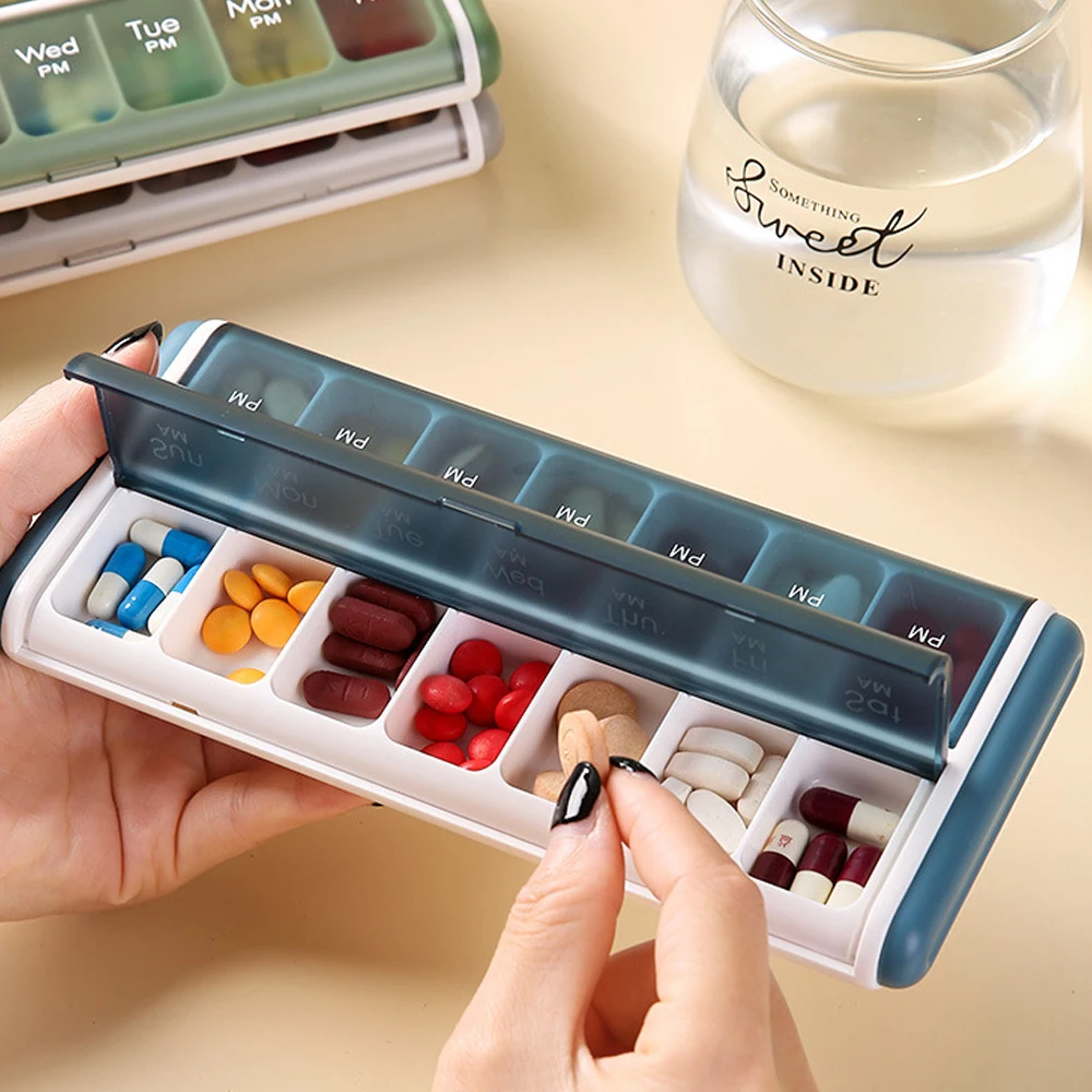 広いコンパートメントを備えた毎週の錠剤オーガナイザー,錠剤ケ - Food Storage Box Large のレビューと価格