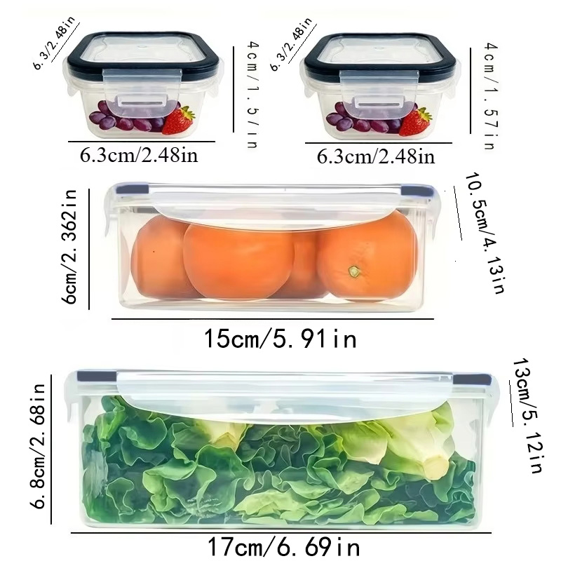 8個セットには、4つの容器と4つの蓋が含まれています。気密食 - Food Storage Drawer Organizer のレビューと価格