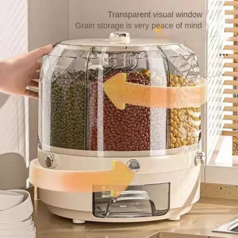 食品グレード回転式穀物ディスペンサー大容量米収納容器引き出し - Food Storage Drawer Organizer のレビューと価格