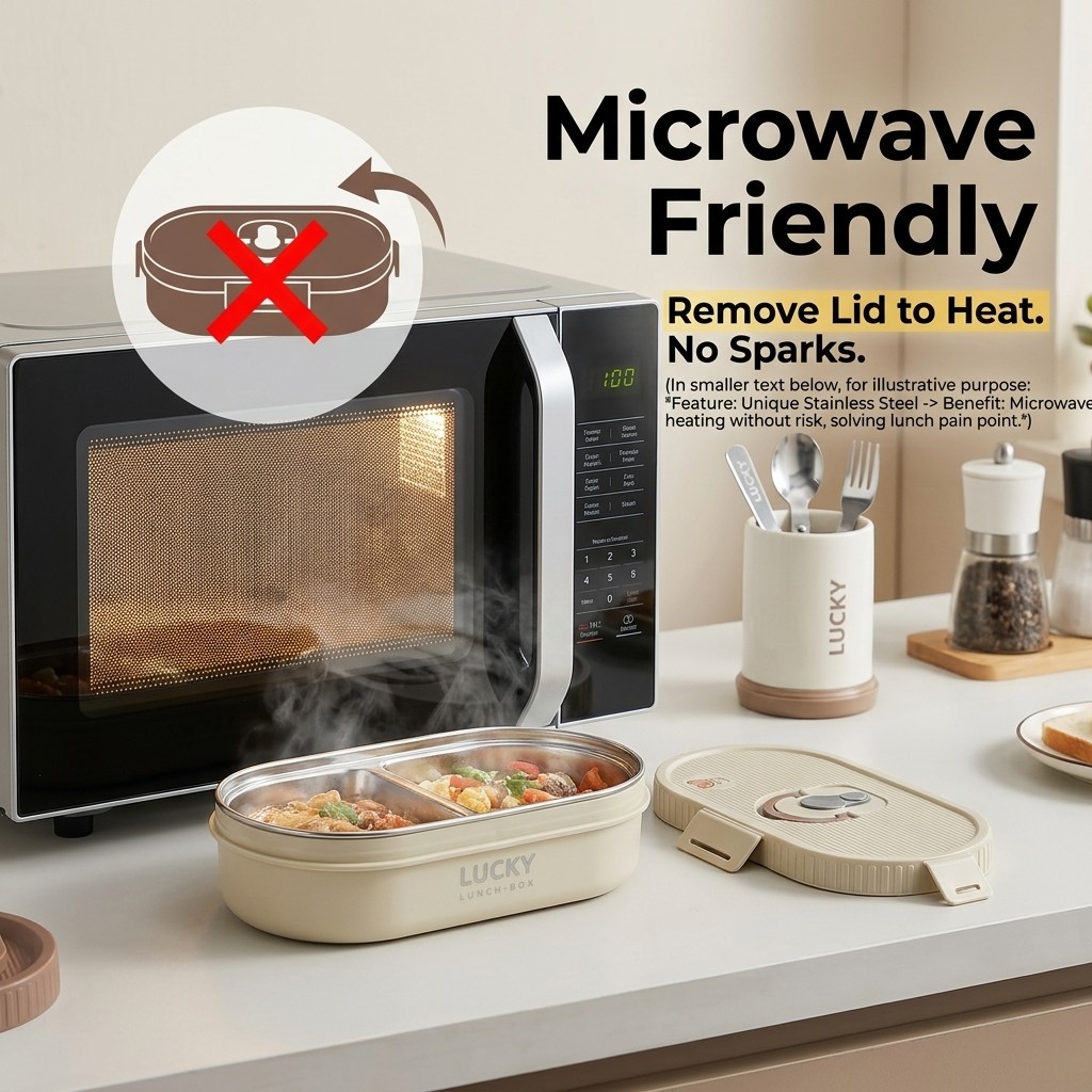 電子レンジ対応 304ステンレス製弁当箱セット、漏れ防止ポー - Food Storage With Scoop のレビューと価格