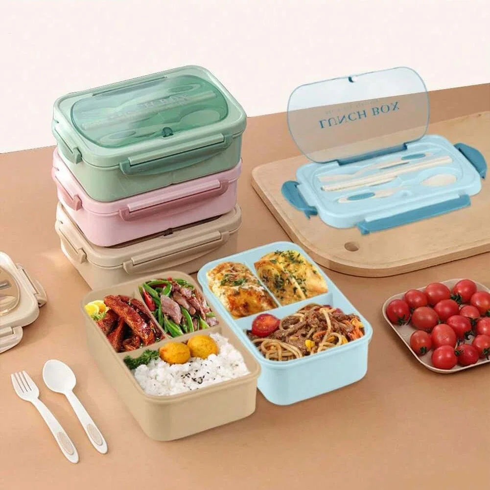 大人と女性のための4つのコンパートメントを備えた弁当弁当箱, - Food Storage Drawer Organizer のレビューと価格