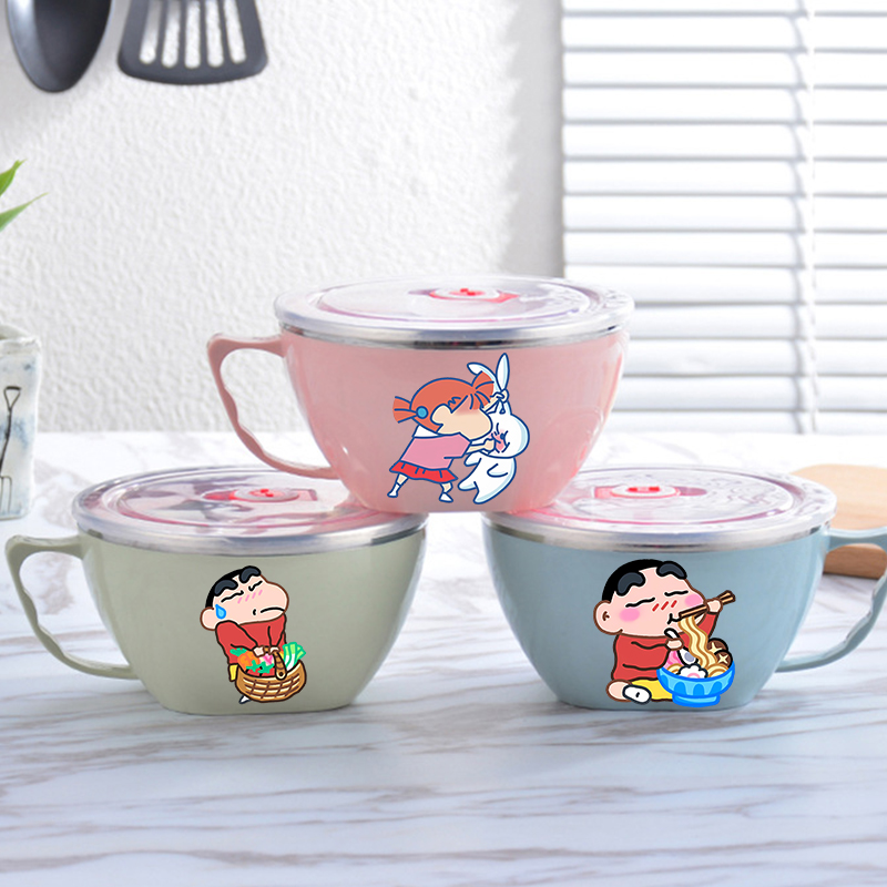 クレヨンしんちゃんヌードルボウル大容量ステンレスボウル二層熱 - Food Storage Box Large のレビューと価格
