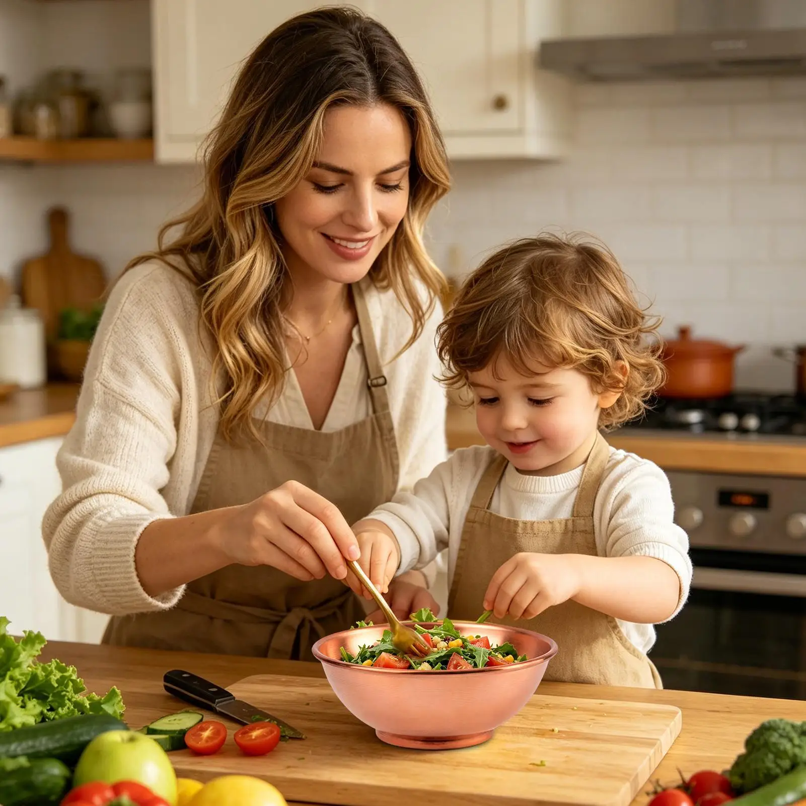 銅製ボウル 大型保存容器 サラダ用銅皿 ホームベーキング サ - Food Storage Bowls のレビューと価格