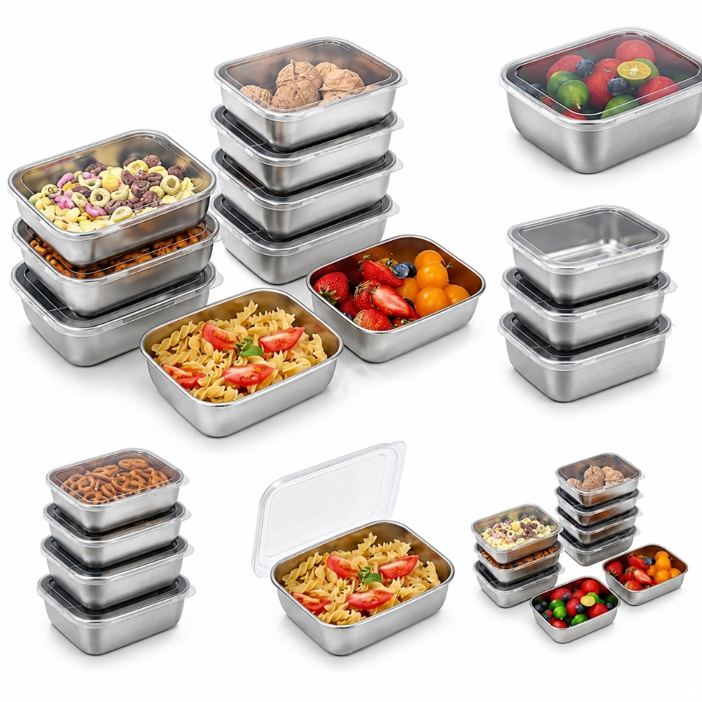 6個入りステンレス製食品保存容器漏れ防止6個入りステンレス製 - Food Storage Bowls のレビューと価格
