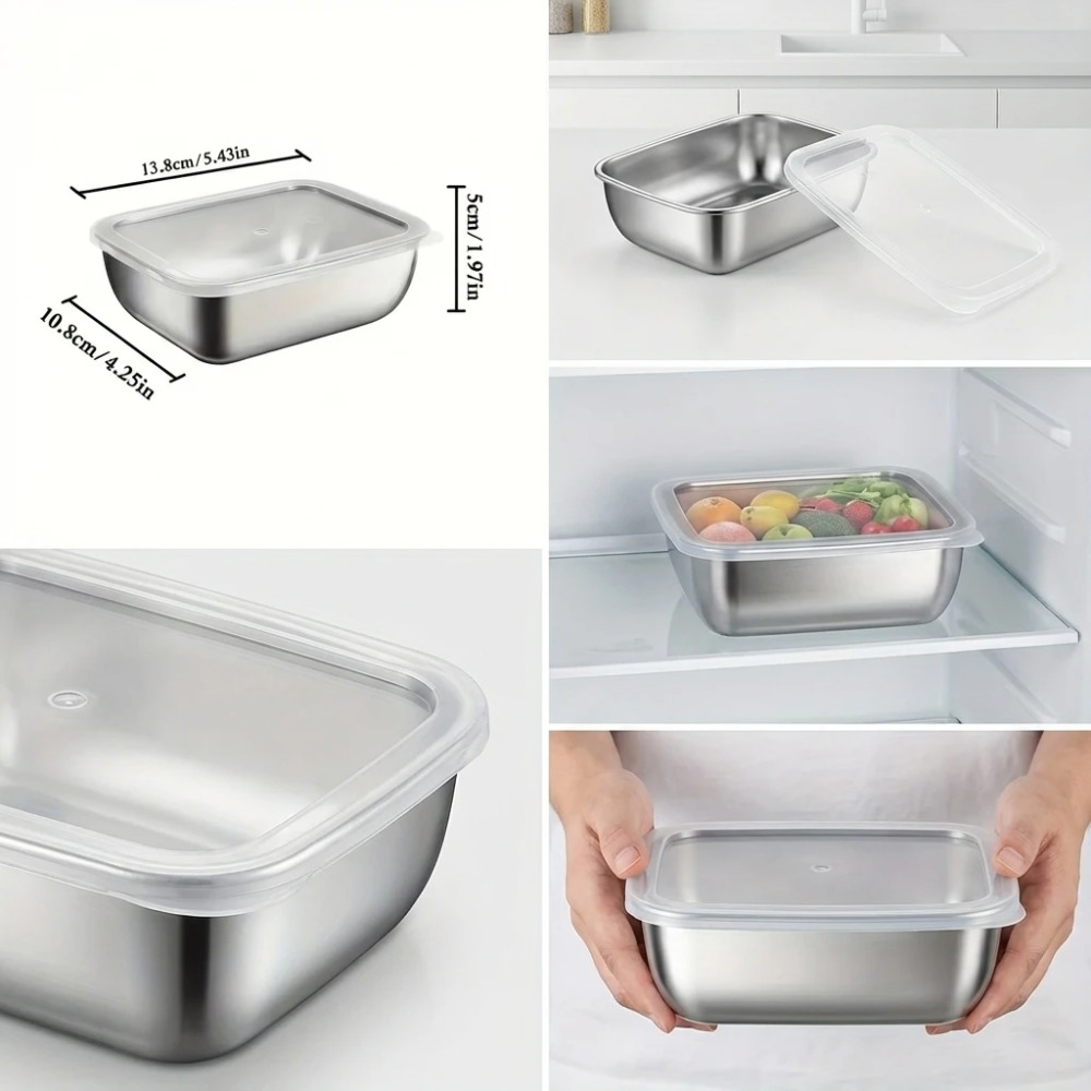 6個入りステンレス製食品保存容器漏れ防止6個入りステンレス製 - Food Storage Bowls のレビューと価格