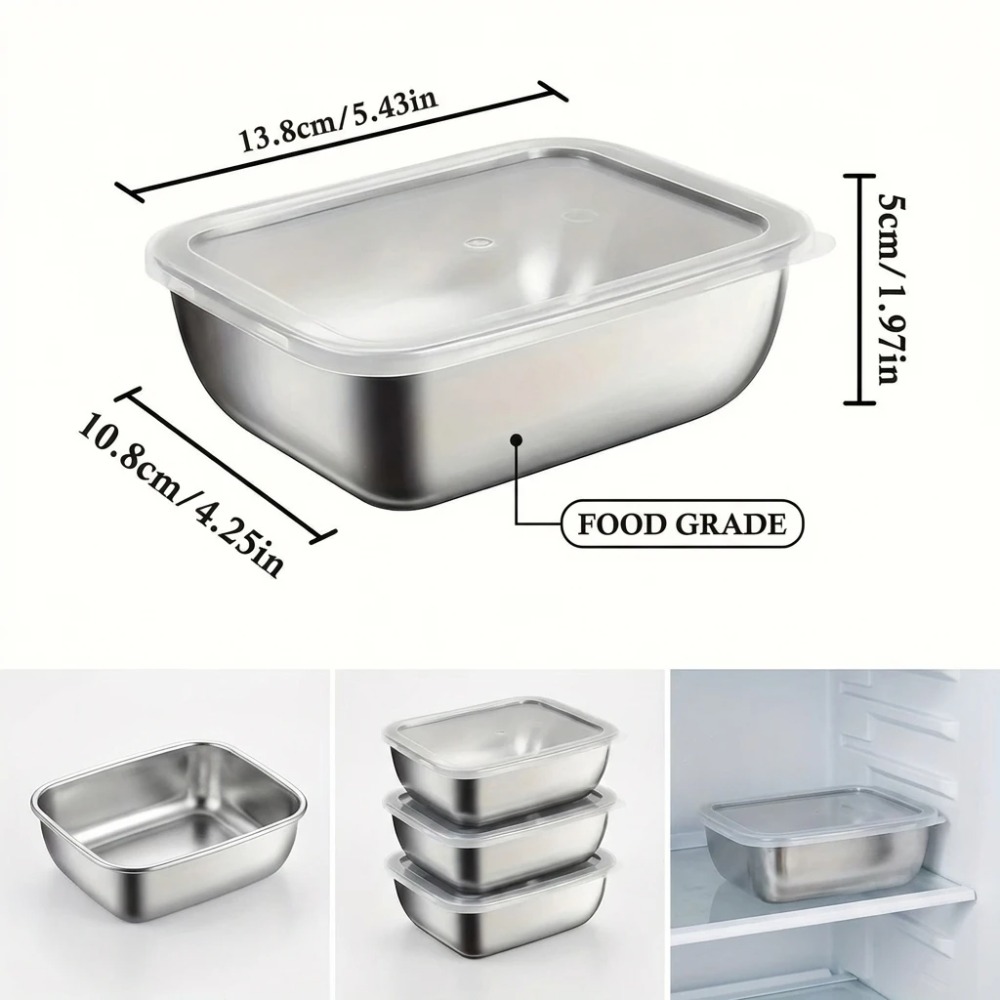 6個入りステンレス製食品保存容器漏れ防止6個入りステンレス製 - Food Storage Bowls のレビューと価格