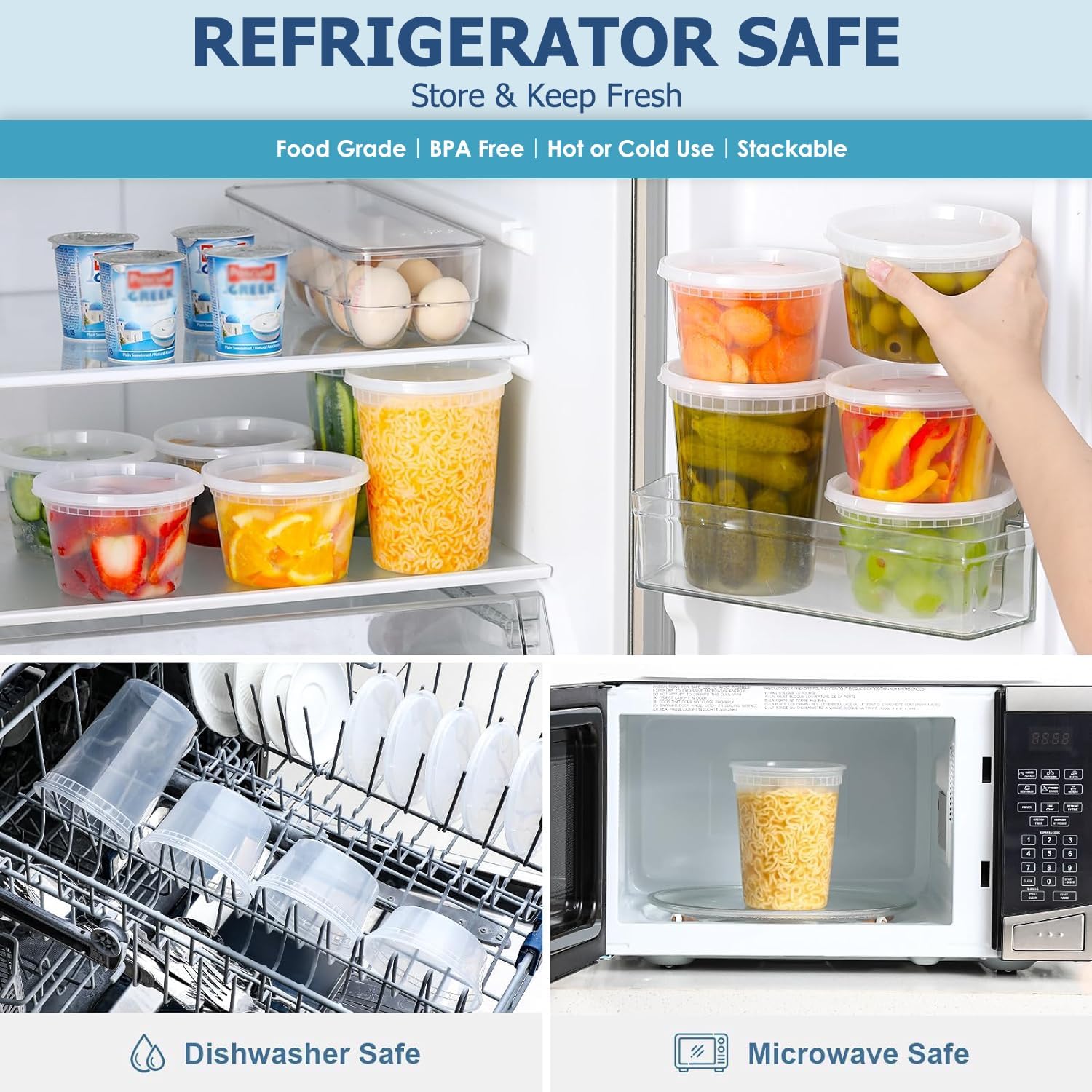 プラスチック製食品保存容器,蓋付き,冷凍庫,BPAフリー,2 - Food Storage Bowls のレビューと価格