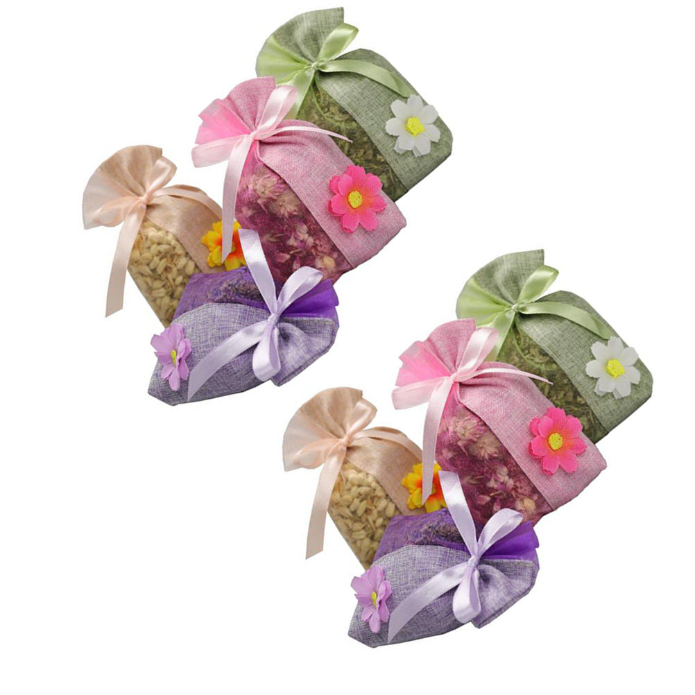 8個入り 空の花柄巾着袋 リネン製サシェバッグ ドライフラワ - Food Storage Bag のレビューと価格