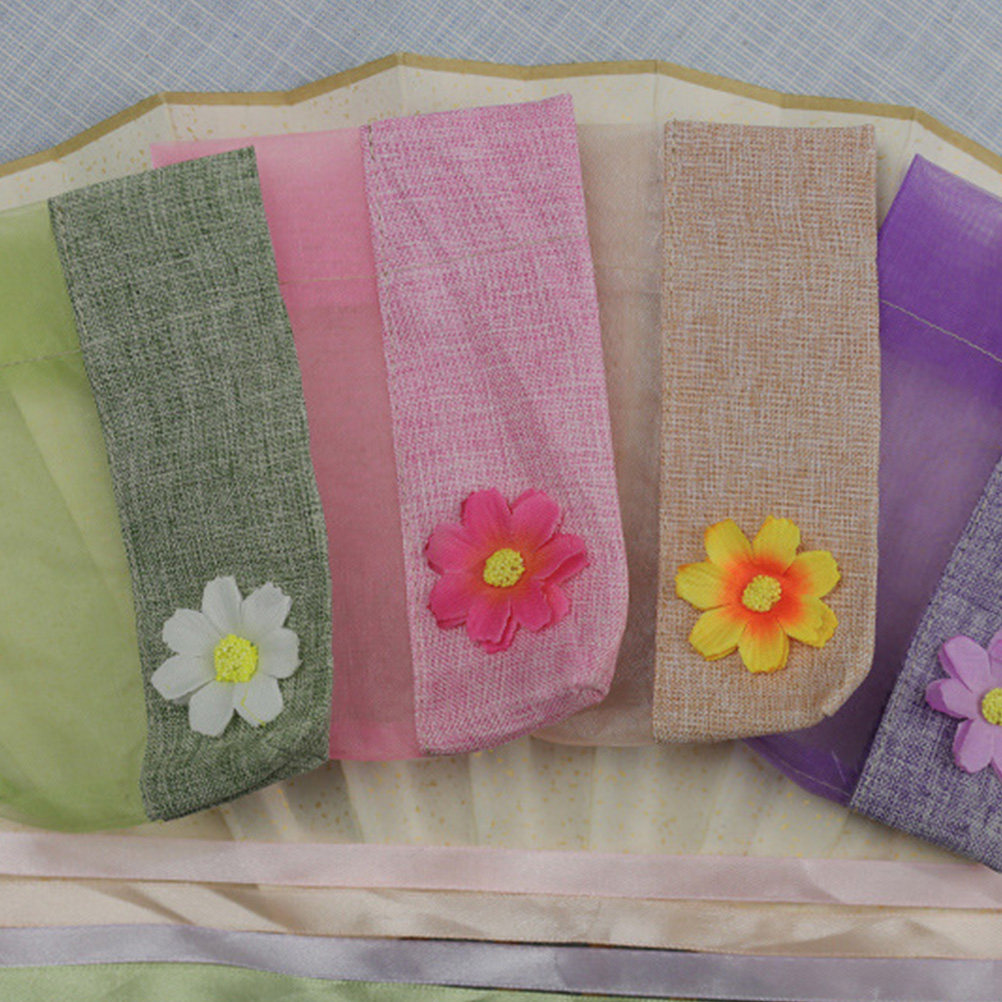 8個入り 空の花柄巾着袋 リネン製サシェバッグ ドライフラワ - Food Storage Bag のレビューと価格