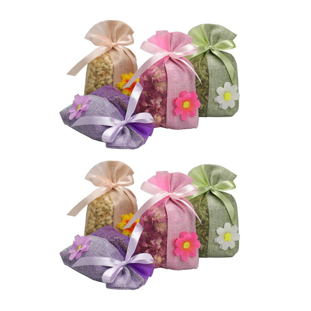 8個入り 空の花柄巾着袋 リネン製サシェバッグ ドライフラワ - Food Storage Bag のレビューと価格