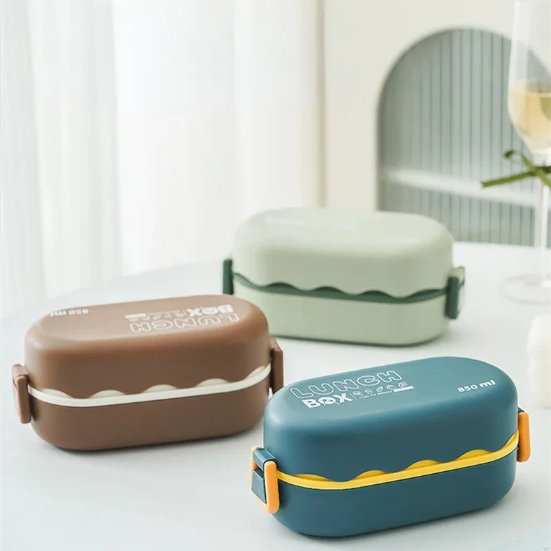 スプーンバックル付きの2層プラスチックコンパートメント弁当箱 - Food Storage With Scoop のレビューと価格