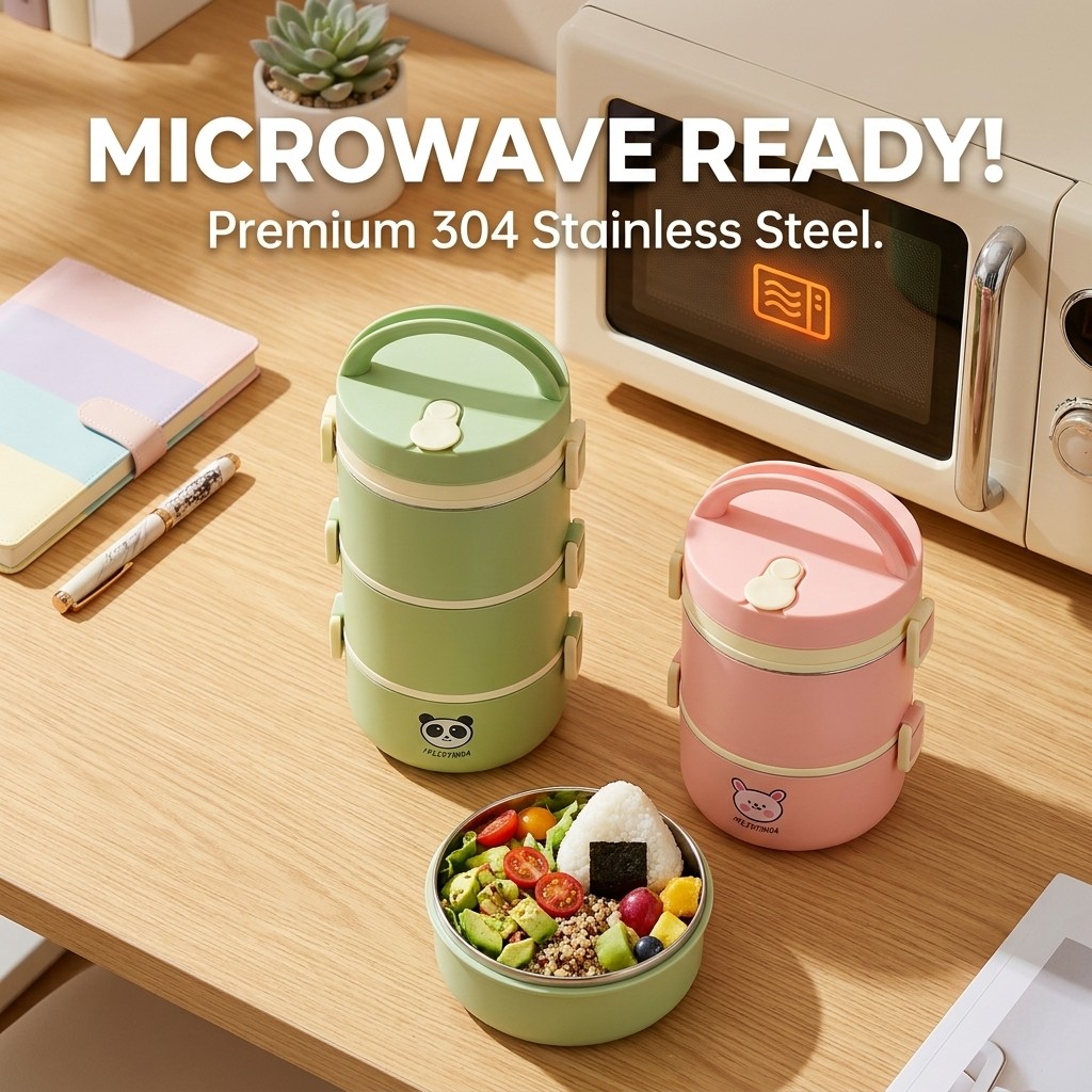 304ステンレス鋼製保温ランチボックス弁当箱セット、電子レン - Food Storage With Scoop のレビューと価格
