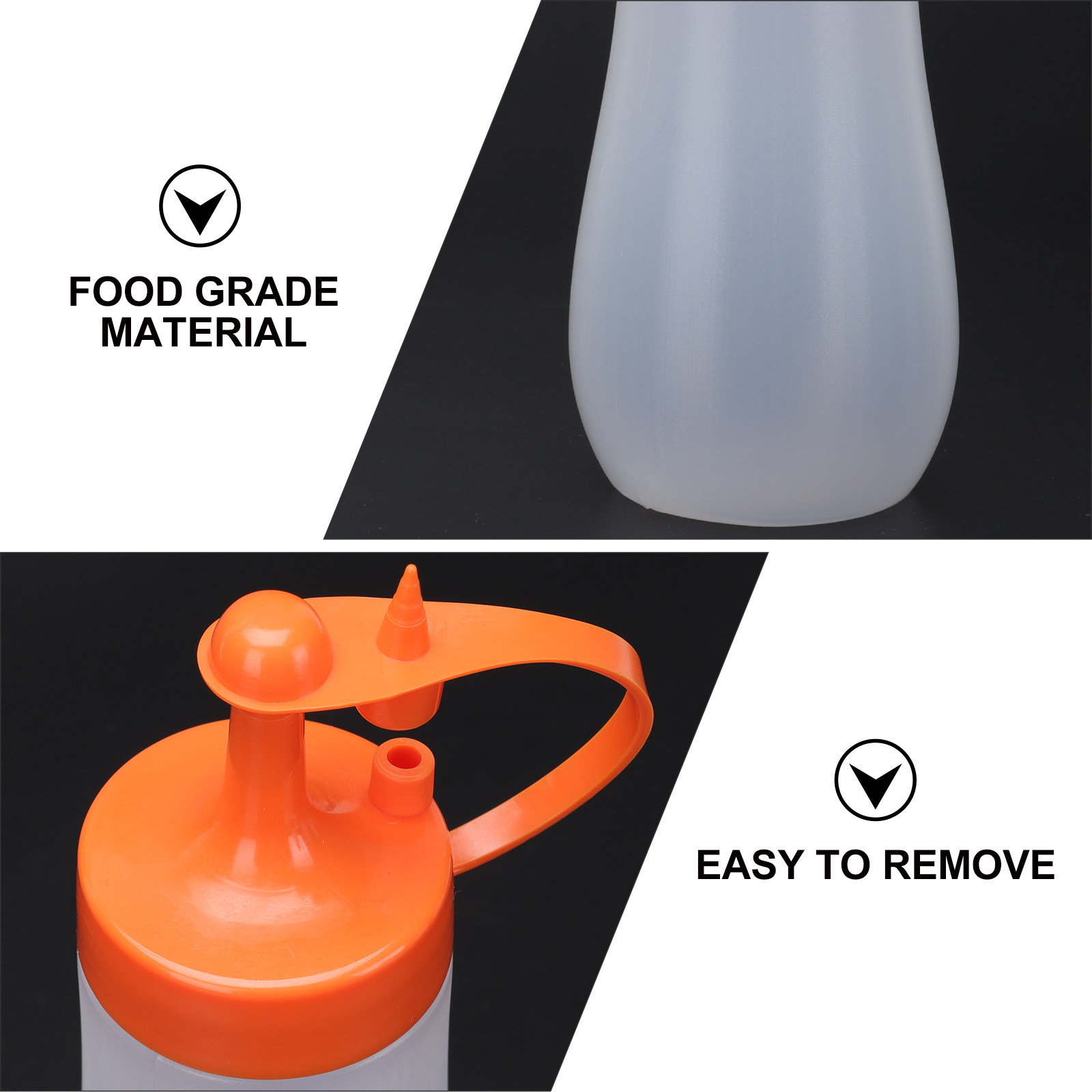 4個入り食品グレードプラスチック製スクイーズボトル（ソース、 - Salad Dressing Bottle のレビューと価格