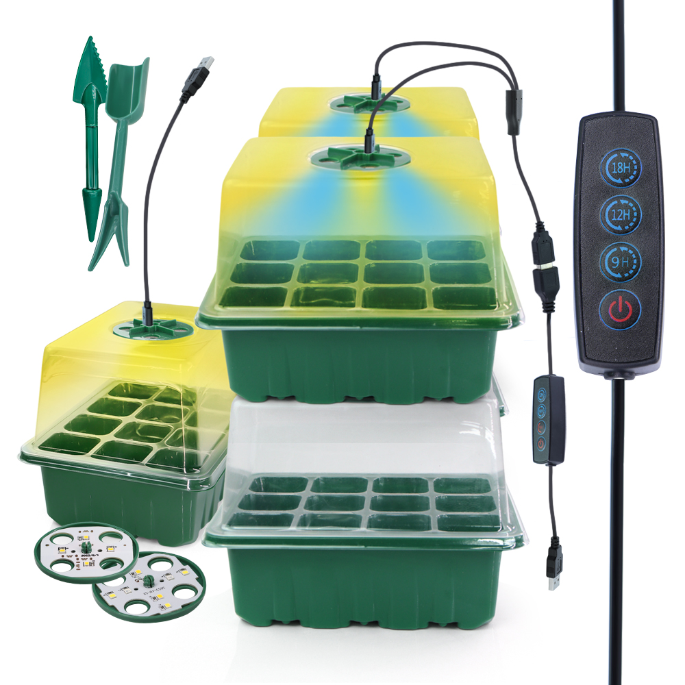 LED 保育園ポットと成長ライト植物種子スタータートレイ家庭 - Food Storage Plants のレビューと価格
